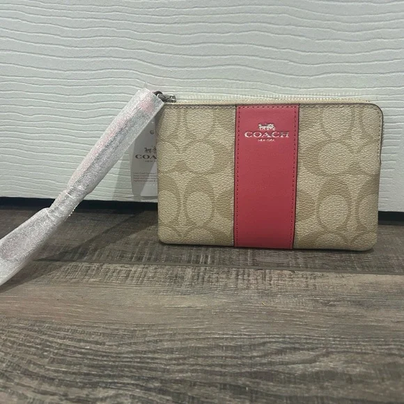 Coach Tan and Pink Wristlet - Picture 3 of 6